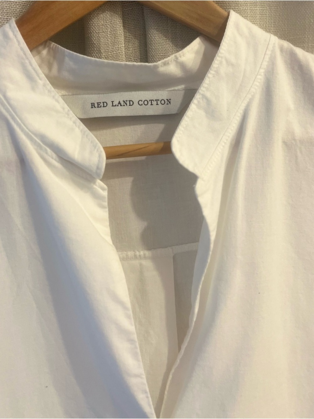 White Cotton Tunic Sleeveless Red Land Cotton Size L Pockets Capsule Wardrobe - Picture 2 of 9